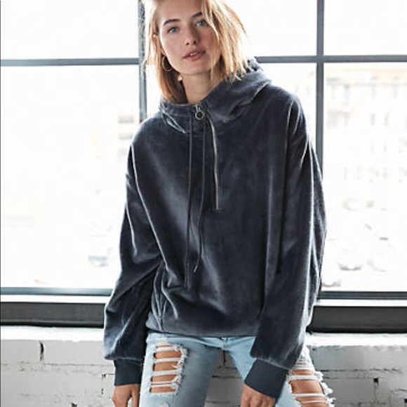 express one eleven oversized cozy hooded sweatshirt